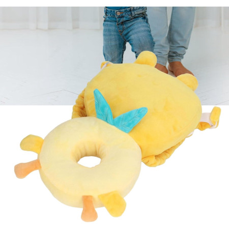 Rucsac cu Pernă de Protecție pentru Cap, Design Girafă, Suport Ergonomic pentru Bebeluși, 33x6x19 cm, 180 g, Galben