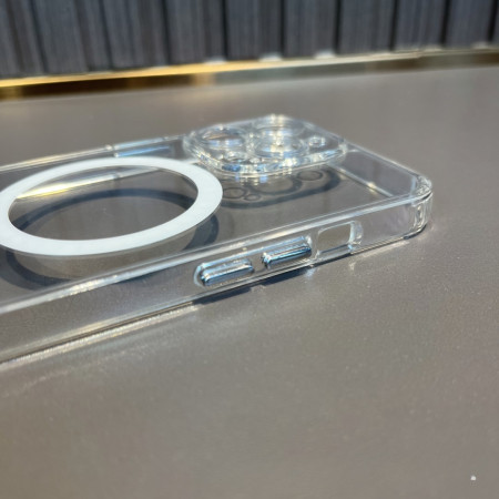 Husa protectie Flippy pentru iPhone 14 Pro Max Mag Safe, 2 in 1 incarcare si magnet, Silicon si Acril, Transparenta