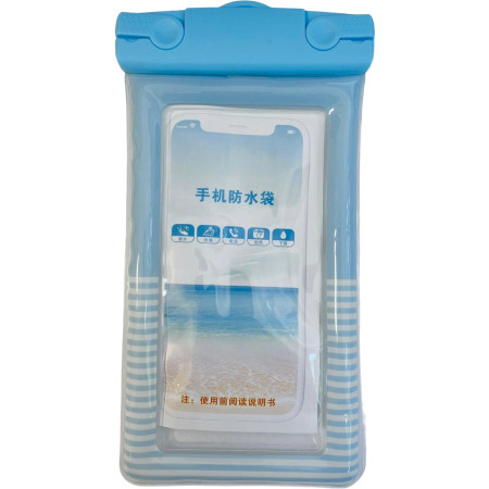 Husa subacvatica Cushion Waterproof Flippy, Snowproof, Universala, Dungata, cu Snur, pentru telefon sau documente, Bleu