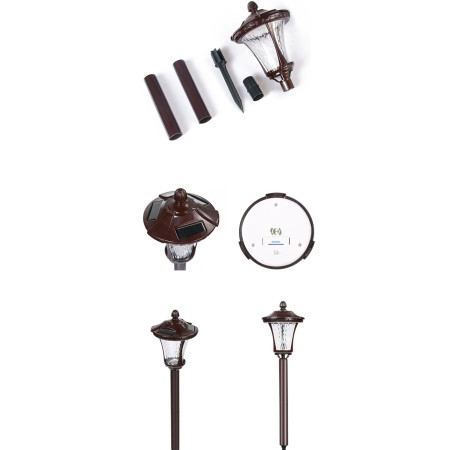 Lampa solara cu prindere in pamant, Flippy, inaltime 65 cm, Alb Rece