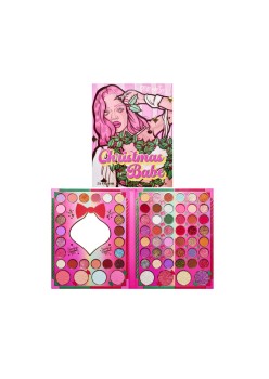 Set de Machiaj Kevin&Coco, 72 de Culori, Paleta de Farduri, Iluminatoare, Blush, Model Christmas Babe, Oglinda Glob, 25.5x20x1.7 cm, Multicolor