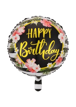 Balon din Folie Metalizata, Flippy, Figurine, Model 4, Happy Birthday, Tematica Aniversare, 45 cm, Ambalaj Individual, Pai Inclus, Umflare cu Aer sau Heliu, Multicolor