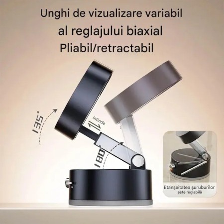 Suport magnetic Flippy pentru  telefon, pliabil si retractabil pe ambele parti, pentru toate telefoanele mobile, negru