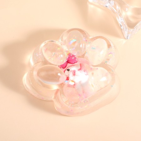 Jucarie Antistres Squishy, Flippy, cu Revenire Lenta, Model Cat Paw, 6.5 x 7 cm, din Tpr, 4-6 Ani, Model 1 Figurina, Transparent
