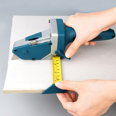 Instrument Manual pentru Bricolaj, Flippy, Ruleta Incorporata, Taiere Gips si Carton, 23x7 cm, Albastru