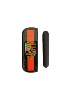 Set Husa Si Capac Plastic Flippy, pentru IQOS Iluma, de Protectie, Capac Magnetic, Anti Soc si Zgarieturi, 20 gr, 12 x 4 x 2.5 cm, Model Emblema Auto, Rosu/Negru