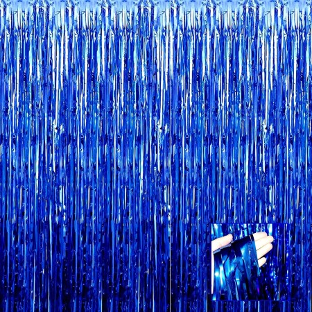 Perdea Franjurata, Flippy, Model Decor Petrecere, pentru Fundal de Poze, Amenajare Colorata a Petrecerii, Dimensiune 100x200 cm, Albastru Inchis