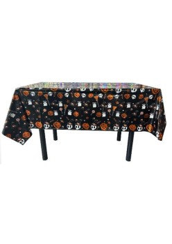 Fata de Masa, Flippy, din Folie, Imprimeu Halloween - Boo, 137 x 274 cm, Negru