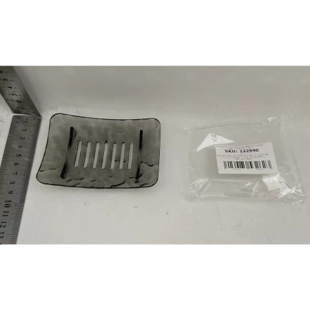 Savoniera din Plastic Flippy, 11 x 8 cm, cu Scurgere Apa, Design Modern, Gri