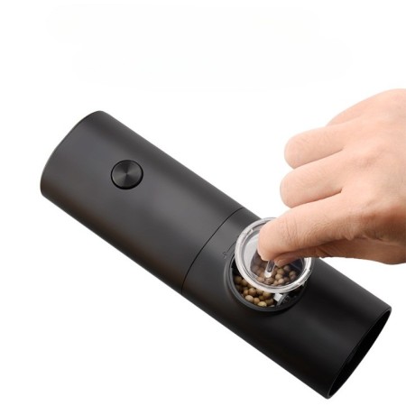 Rasnita Electrica pentru Cafea si Condimente, Flippy, Cutit de Macinare din Otel Inoxidabil, Incarcare cu Baterii, Optiuni Diferite de Macinare, Usor de Manevrat, 18x5.5cm, Negru