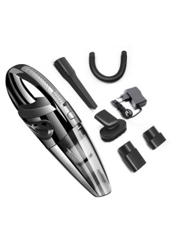 Aspirator Portabil Auto Turbo, Flippy, pentru Casa si Masina, Incarcator pentru Priza, Negru