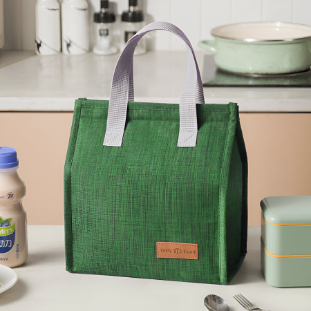 Geanta Termoizolanta Tip Bento Bag Flippy, Camping Cooler, Aluminiu, 22.5x13x25,5 cm, 3.3 L, Verde