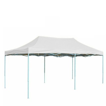 Cort Pavilion 3x6 m Alb, Pliabil, Cadru Metalic, Reglabil pe Înălțime, Pentru Curte, Grădină și Evenimente Outdoor
