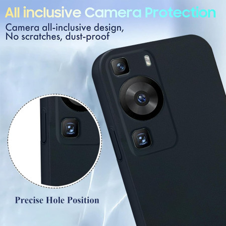 Husa de Protectie, Flippy, pentru Huawei P60 Pro, Liquid Silicone, cu Microfibra pe Interior, Protectie Antisoc, Compatibil Incarcare Wireless, Negru
