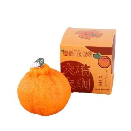Lumanare Parfumata, Flippy, Model Portocala Mica, Ardere 10h, 50 g, 5 x 5 cm, Parfum de Portocala, Portocaliu