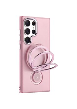 Husa de protectie Flippy, cu incarcare Wireless, Tehnologie Magsafe, TPU, Inel magnetic rotativ cu functie de suport, pentru  Samsung Galaxy S23 Plus , Rose Gold