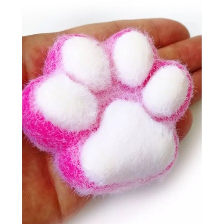 Jucarie Interactiva Squishy, Flippy, Model Cat Paw, Revenire Lenta, din TPR, +3 Ani, 7.5 cm, Textura Puf, Roz