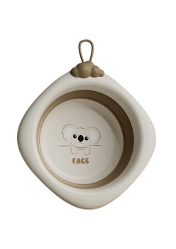 Cada Pliabila pentru Baie pentru Copii, Flippy, Cadita pentru Bebelusi, Model Romb pentru Fata Koala, Maro, 30x30x3.5 cm, 4L