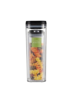 Cutii de Depozitare Alimente, Flippy, Set din 2 Cutii de tip Container, 1.2L, 2.5L, Recipiente pentru Cereale in Bucatarie,  Transparente cu Capac Negru