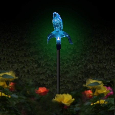 Set 3 Lampi Solare LED tip pasare-fluture-libelula, Inaltime 43 cm, Flippy, Multicolor