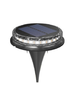 Lampa solara LED tip spot pentru gradina Flippy, 8 LED-uri, material ABS si Policarbonat, baterie 1.2V, 600mah, 12 x 13.5 cm, alb rece
