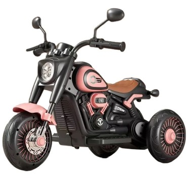 Tricicleta Electrica pentru Copii, Flippy, Tricicleta DUAL-DRIVE 380*2 Baterie 6V 4.5, Bluetooth, Telecomanda, Sistem Anti-Rasturnare, Sistem de Lumini si Sunet, 5+ Ani, 80 x 60 x 42 cm, Roz Negru