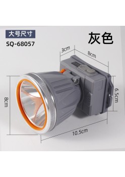 LED de Montat pe Cap, Flippy, cu rază lungă de zoom, Reincarcabila USB, far telescopic, reglabil, pentru pescuit în aer liber, camping, lumină puternică lanternă, 10.5x8x6.5 cm, Gri