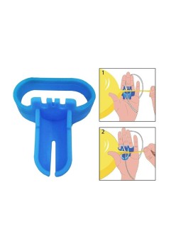 Dispozitiv de Legat Baloane, Flippy, din Plastic, pentru Mana, 6.5 x 5.5 cm, Albastru