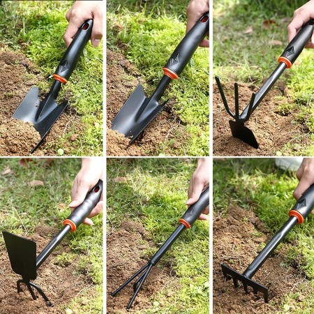 Set 9 Unelte Grădină, pentru Plantare și Îngrijire, PVC Rezistent, Compact, 25x14.5 cm, Negru