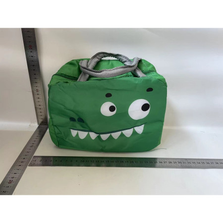 Geantă Frigorifică, Flippy, cu Desene Animat, Portabilă pentru Copii, de Prânz, din Pânză Oxford, 22x14x19 cm, Model Crocodil, Verde