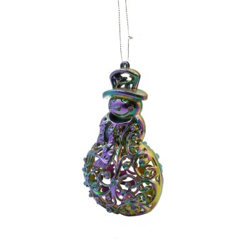 Ornament brad de Craciun, Iridescent, in forma de Om de zapada, 8 cm x 13 cm, Plastic, Flippy