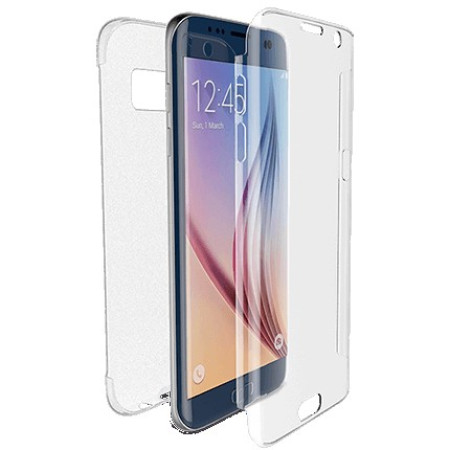 Husa de protectie Flippy® pentru Samsung A7 2017 Full Tpu 360 V2 Transparent cu margini albe