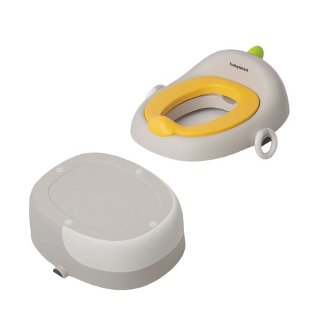 Olita pentru Copii, Flippy, 3 in 1, Detasabila, Inaltator, Reductor WC, cu Capac, 100 de Saci de Unica Folosinta, Gri
