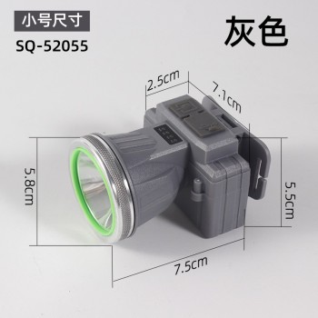 LED de Montat pe Cap, Flippy, cu rază lungă de zoom, Reincarcabila USB, far telescopic, reglabil, pentru pescuit în aer liber, camping, lumină puternică lanternă, Rezistenta la apa, 7.5x5.8x5.5 cm, Gri