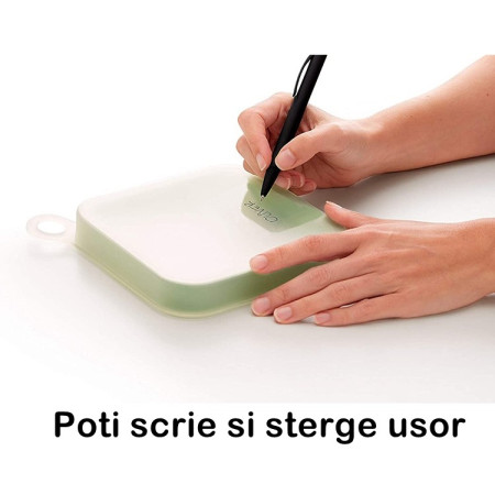 Caserolă Compactă pentru Sandwich, Reutilizabilă, din Silicon cu Capac Etanș, Ușor de Transportat și Curățat, Verde