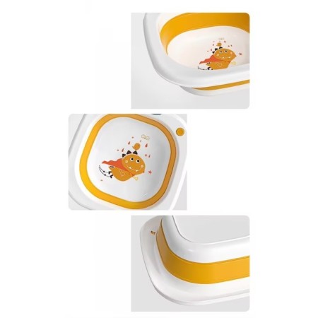 Lavoar Pliabil, Flippy, pentru Copii 1-8 Ani, Model Animat, din PP+TPE, 32x29x10 cm, Portocaliu