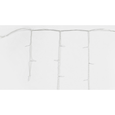 Componenta Instalatie de Craciun Flippy® Tip Franjuri, 8 jocuri de lumini Sectiune 5 m, 143 LED-uri, Interconectabila, Fir Transparent, Alb Rece, Nu contine Transformator !