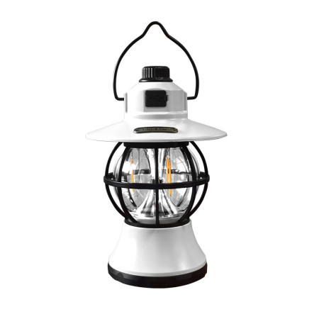 Lampă Camping Retro Reîncărcabilă, 3 Moduri Iluminare, 1200mAh, LED 5W, Intensitate Reglabilă, Culoare Albă, 20 cm, Portabilă cu Mâner