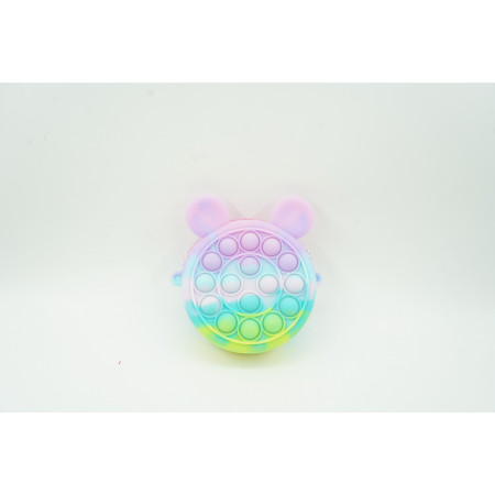 Jucarie antistres din silicon Flippy, Pop it Now and Flip It ,Mini Geanta, Mickey Mouse, 6 cm, Macarons