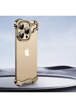 Husa Metalica Compatibila cu iPhone 16, Protectie pentru Colturile Telefonului si Camera, Aliaj, Antisoc, Antizgariere, Auriu