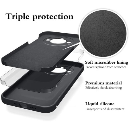Husa de Protectie, Flippy, pentru Realme 11 Pro Plus, Liquid Silicone, cu Microfibra pe Interior, Protectie Antisoc, Compatibil Incarcare Wireless, Negru