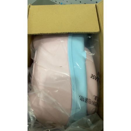 Olita pentru Copii, Flippy, +6 luni, Compartiment Detasabil, cu Capac, Antiderapanta, din Plastic, Colac Moale, Model Animat Ciclop, cu Maner, 33 x 21 x 45 cm, Albastru/Roz
