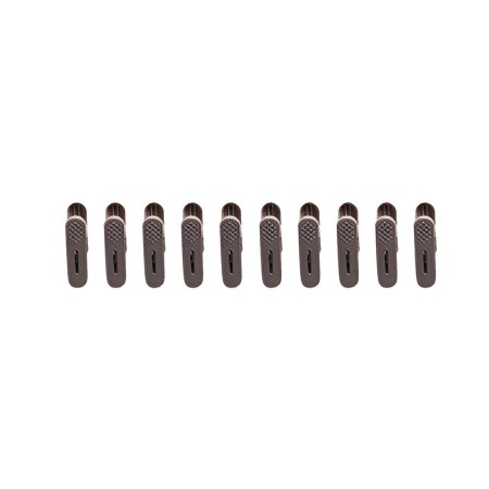 Set 20 de Cleme pentru Haine, Flippy, de Prindere pentru Pantaloni, Atasabile la Umerase, 1.6x2.3x6.35 cm, Maro