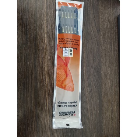 Set 10 Carlige de Pescuit, Flippy, Legate, Duble, Diametru 0.18 mm, 45 cm