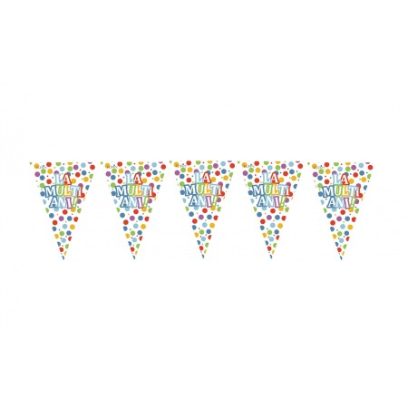 Set 10 Stegulete Tip Banner, Flippy, Colectia LA MULTI ANI , 270 cm Lungime, din Hartie Cretata, Multicolor