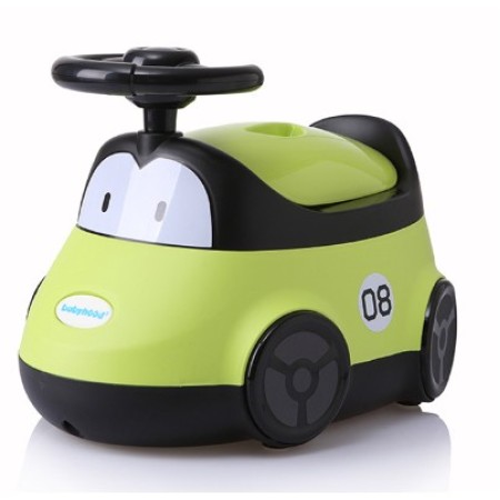 Olita pentru Copii, Flippy, +1an, Portabila, Design Masinuta cu Capac, Model Prietenos, Non-Toxic, Compartiment Detasabil, Usor de Curatat, Verde