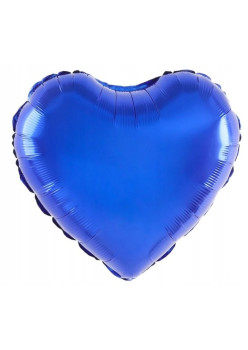 Balon din Folie Metalizata, Flippy, Figurina Inimioara, Model Simplu, Tematica Iubire, 40 cm, Ambalaj Individual, Pai Inclus, Umflare cu Aer sau Heliu, Albastru
