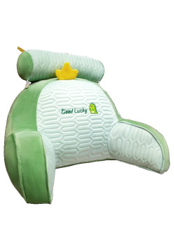 Pernă OrtoRelax, Suport Lombar și Spătar pentru Pat, Latex Premium, Design Ergonomic, Model Dinozaur, 60x40 cm, Verde