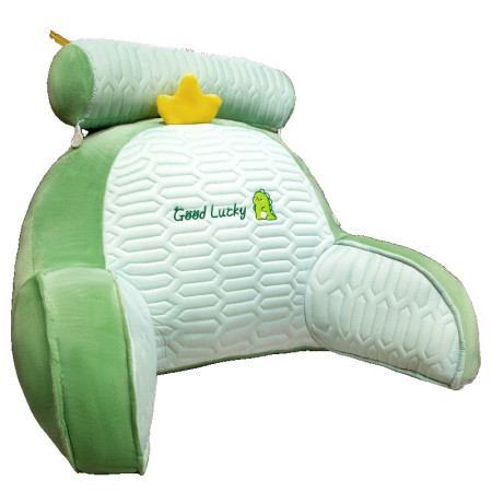 Pernă OrtoRelax, Suport Lombar și Spătar pentru Pat, Latex Premium, Design Ergonomic, Model Dinozaur, 60x40 cm, Verde