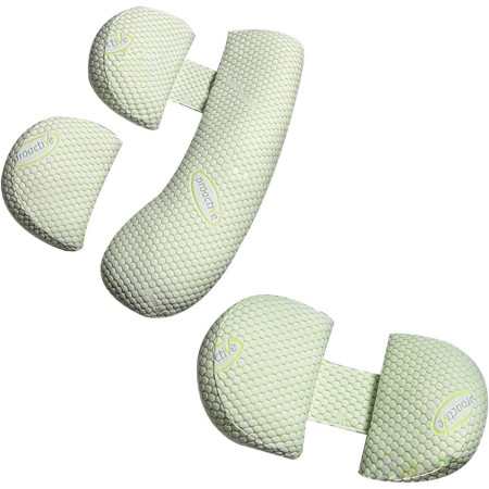 Set Pernă pentru Gravide ProActive, Design Reglabil în Formă de H și U, Husă Detasabilă, Spumă Moale, Lățime Ajustabilă, Verde